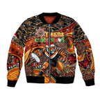 Merry Christmas Wests Tigers Bomber Jacket Aboriginal Santa Rugby Mascot - The Tigers