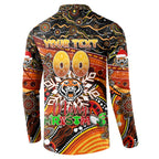 Merry Christmas Wests Tigers Button Sweatshirt Aboriginal Santa Rugby Mascot - The Tigers