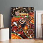 Merry Christmas Wests Tigers Canvas Wall Art Aboriginal Santa Rugby Mascot - The Tigers