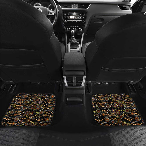 Merry Christmas Wests Tigers Car Mats Aboriginal Santa Rugby Mascot - The Tigers