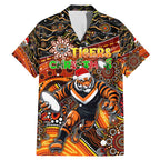 Merry Christmas Wests Tigers Family Matching Mermaid Dress and Hawaiian Shirt Aboriginal Santa Rugby Mascot - The Tigers