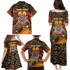 Merry Christmas Wests Tigers Family Matching Puletasi and Hawaiian Shirt Aboriginal Santa Rugby Mascot - The Tigers