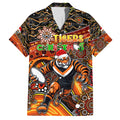 Merry Christmas Wests Tigers Family Matching Summer Maxi Dress and Hawaiian Shirt Aboriginal Santa Rugby Mascot - The Tigers