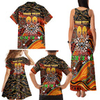 Merry Christmas Wests Tigers Family Matching Tank Maxi Dress and Hawaiian Shirt Aboriginal Santa Rugby Mascot - The Tigers