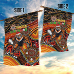 Merry Christmas Wests Tigers Garden Flag Aboriginal Santa Rugby Mascot - The Tigers