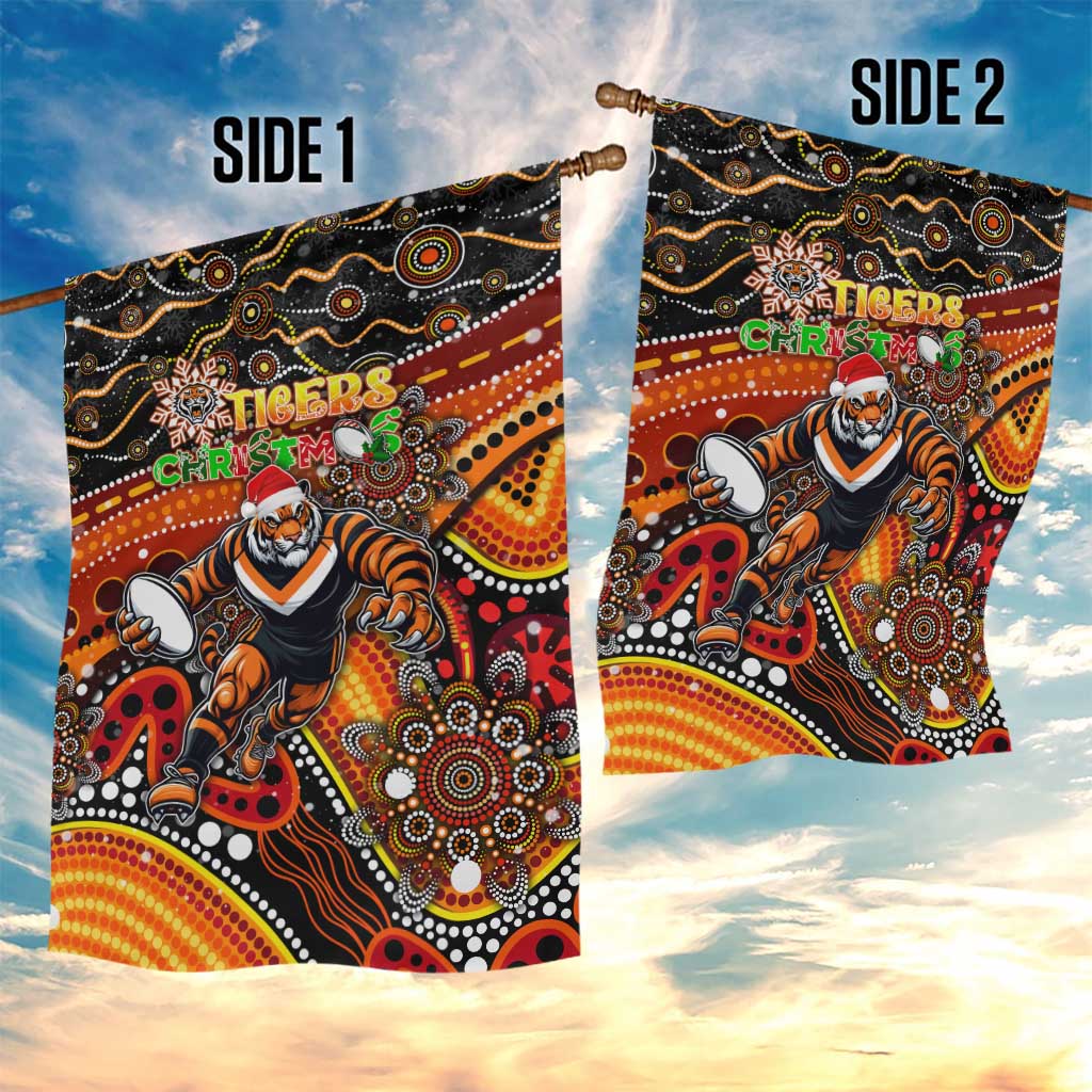 Merry Christmas Wests Tigers Garden Flag Aboriginal Santa Rugby Mascot - The Tigers