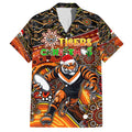 Merry Christmas Wests Tigers Hawaiian Shirt Aboriginal Santa Rugby Mascot - The Tigers