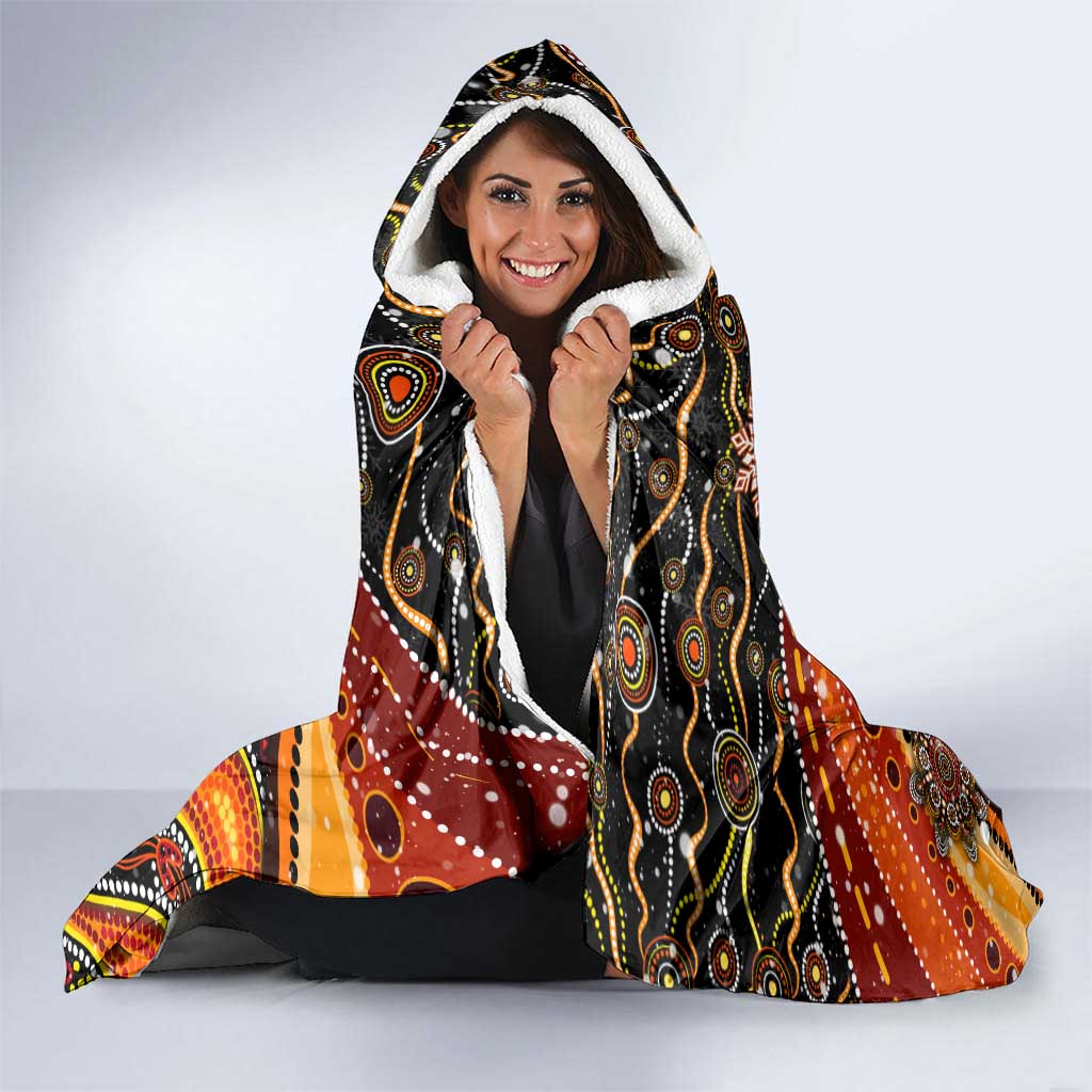 Merry Christmas Wests Tigers Hooded Blanket Aboriginal Santa Rugby Mascot - The Tigers