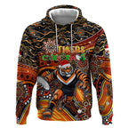 Merry Christmas Wests Tigers Hoodie Aboriginal Santa Rugby Mascot - The Tigers