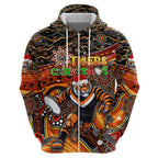 Merry Christmas Wests Tigers Hoodie Aboriginal Santa Rugby Mascot - The Tigers