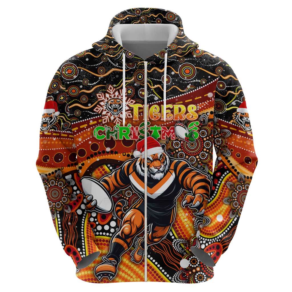 Merry Christmas Wests Tigers Hoodie Aboriginal Santa Rugby Mascot - The Tigers