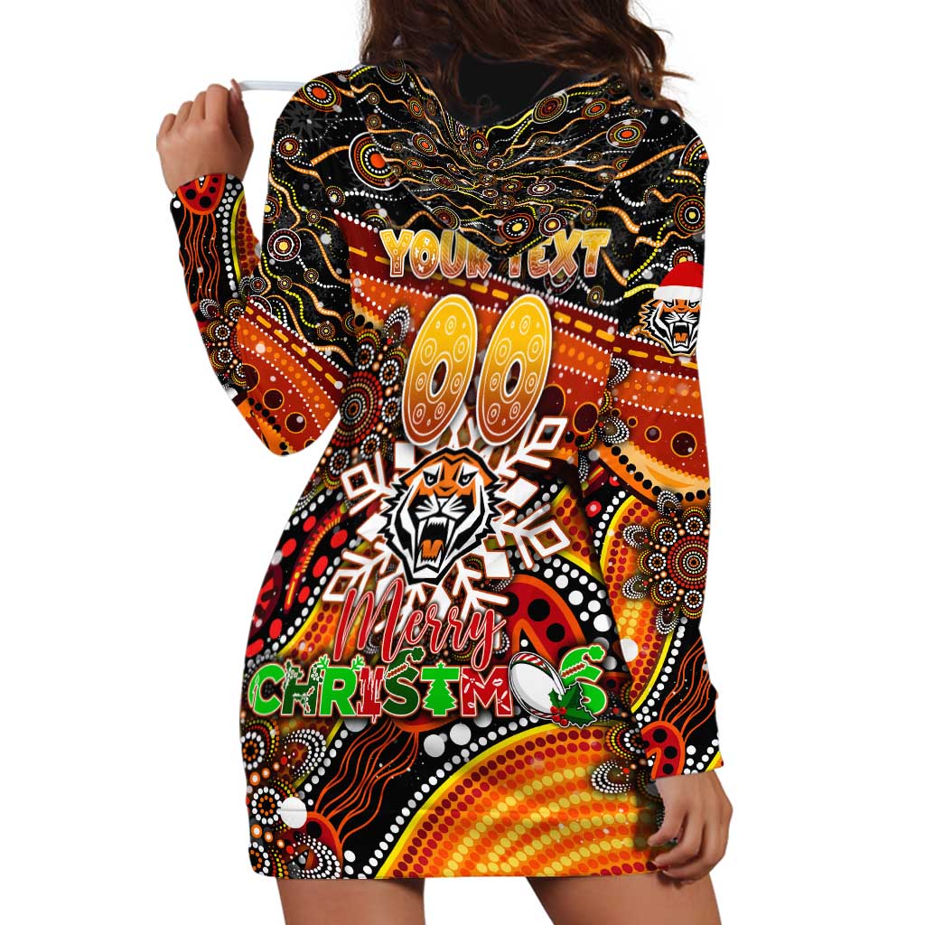 Merry Christmas Wests Tigers Hoodie Dress Aboriginal Santa Rugby Mascot - The Tigers