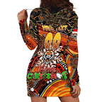 Merry Christmas Wests Tigers Hoodie Dress Aboriginal Santa Rugby Mascot - The Tigers