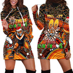 Merry Christmas Wests Tigers Hoodie Dress Aboriginal Santa Rugby Mascot - The Tigers