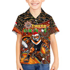 Merry Christmas Wests Tigers Kid Hawaiian Shirt Aboriginal Santa Rugby Mascot - The Tigers