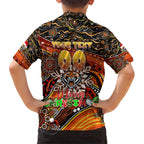 Merry Christmas Wests Tigers Kid Hawaiian Shirt Aboriginal Santa Rugby Mascot - The Tigers