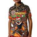 Merry Christmas Wests Tigers Kid Polo Shirt Aboriginal Santa Rugby Mascot - The Tigers