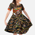 Merry Christmas Wests Tigers Kid Short Sleeve Dress Aboriginal Santa Rugby Mascot - The Tigers