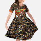 Merry Christmas Wests Tigers Kid Short Sleeve Dress Aboriginal Santa Rugby Mascot - The Tigers
