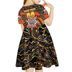 Merry Christmas Wests Tigers Kid Short Sleeve Dress Aboriginal Santa Rugby Mascot - The Tigers