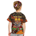 Merry Christmas Wests Tigers Kid T Shirt Aboriginal Santa Rugby Mascot - The Tigers