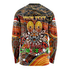 Merry Christmas Wests Tigers Long Sleeve Shirt Aboriginal Santa Rugby Mascot - The Tigers
