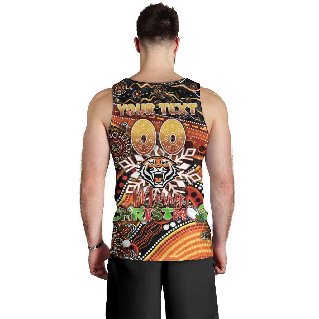 Merry Christmas Wests Tigers Men Tank Top Aboriginal Santa Rugby Mascot - The Tigers
