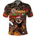 Merry Christmas Wests Tigers Polo Shirt Aboriginal Santa Rugby Mascot - The Tigers