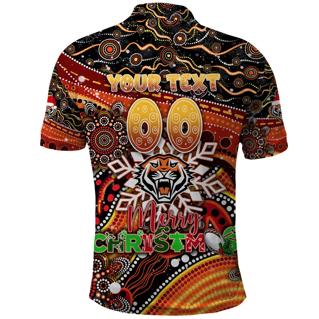 Merry Christmas Wests Tigers Polo Shirt Aboriginal Santa Rugby Mascot - The Tigers