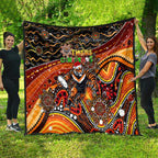 Merry Christmas Wests Tigers Quilt Aboriginal Santa Rugby Mascot - The Tigers