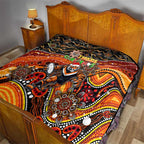Merry Christmas Wests Tigers Quilt Aboriginal Santa Rugby Mascot - The Tigers