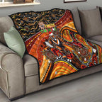Merry Christmas Wests Tigers Quilt Aboriginal Santa Rugby Mascot - The Tigers