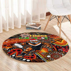 Merry Christmas Wests Tigers Round Carpet Aboriginal Santa Rugby Mascot - The Tigers