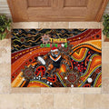 Merry Christmas Wests Tigers Rubber Doormat Aboriginal Santa Rugby Mascot - The Tigers