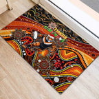 Merry Christmas Wests Tigers Rubber Doormat Aboriginal Santa Rugby Mascot - The Tigers