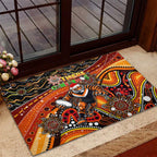 Merry Christmas Wests Tigers Rubber Doormat Aboriginal Santa Rugby Mascot - The Tigers