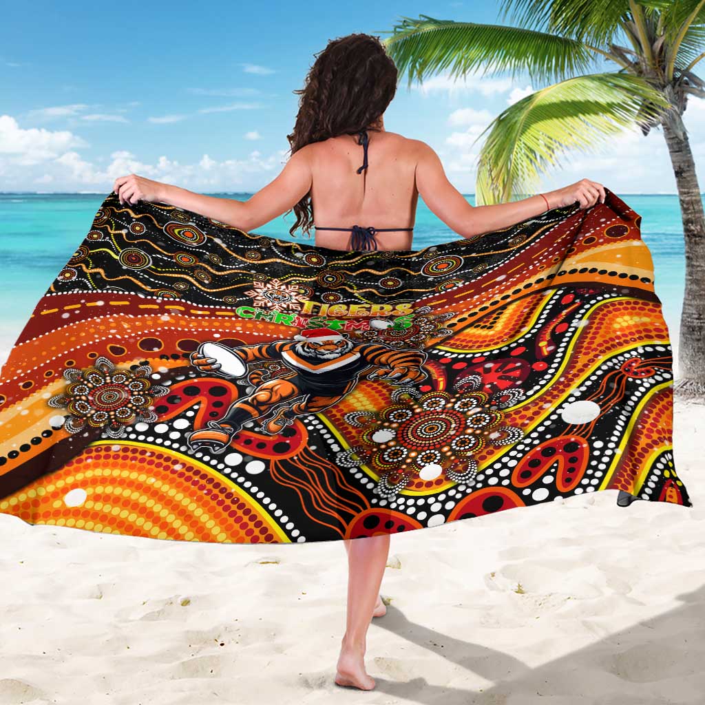 Merry Christmas Wests Tigers Sarong Aboriginal Santa Rugby Mascot - The Tigers