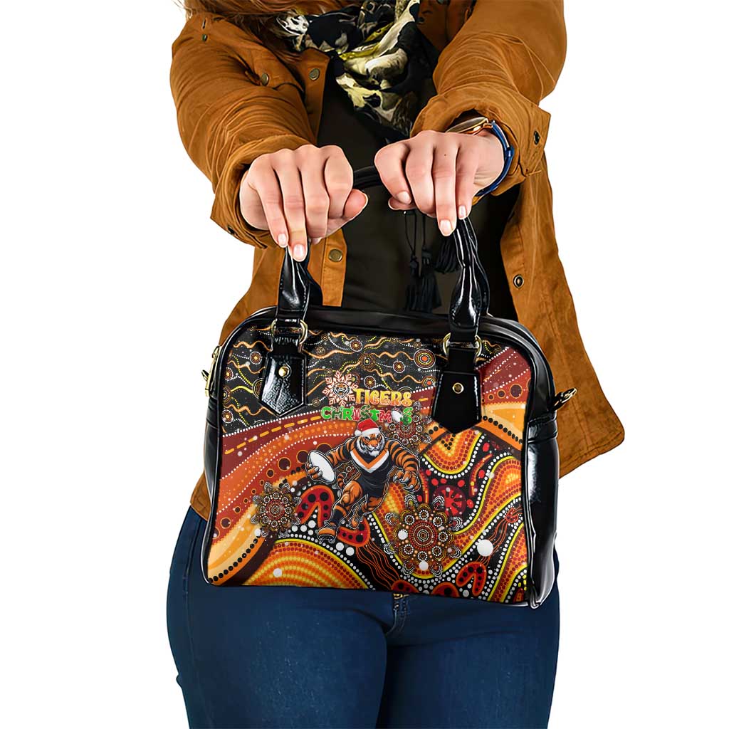 Merry Christmas Wests Tigers Shoulder Handbag Aboriginal Santa Rugby Mascot - The Tigers