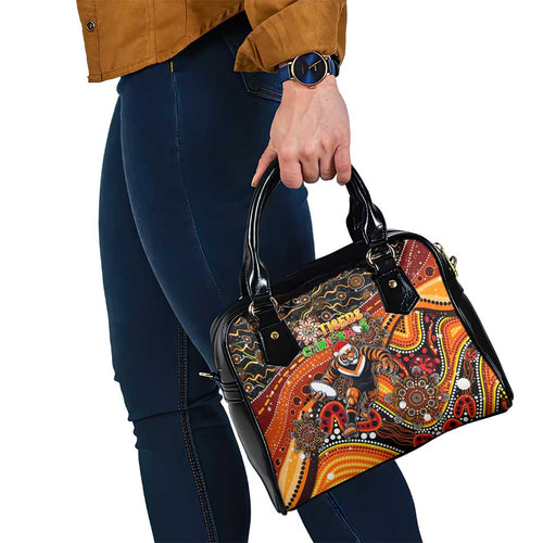 Merry Christmas Wests Tigers Shoulder Handbag Aboriginal Santa Rugby Mascot - The Tigers