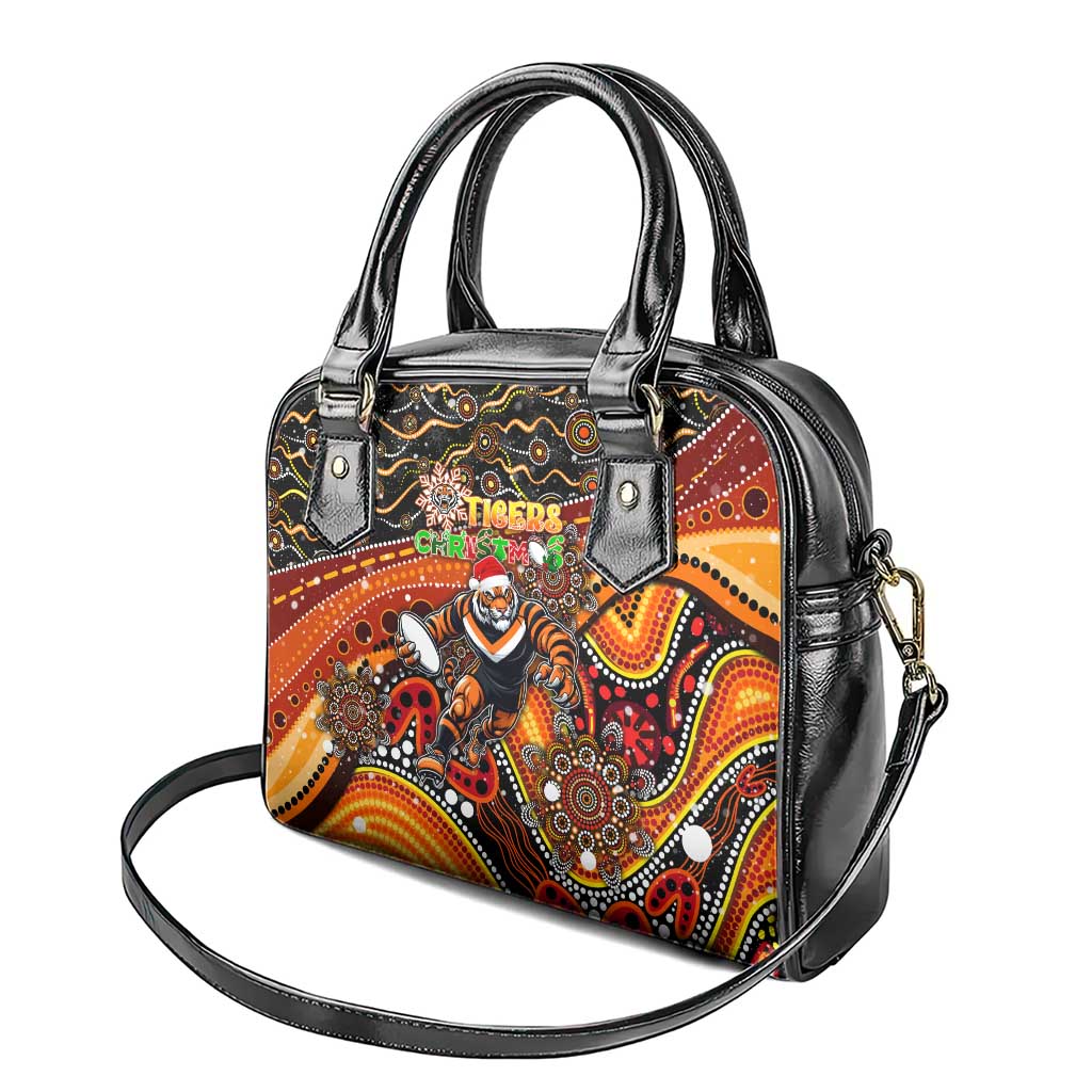 Merry Christmas Wests Tigers Shoulder Handbag Aboriginal Santa Rugby Mascot - The Tigers