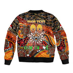 Merry Christmas Wests Tigers Sleeve Zip Bomber Jacket Aboriginal Santa Rugby Mascot - The Tigers