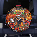 Merry Christmas Wests Tigers Spare Tire Cover Aboriginal Santa Rugby Mascot - The Tigers