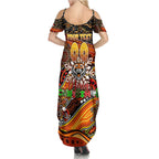Merry Christmas Wests Tigers Summer Maxi Dress Aboriginal Santa Rugby Mascot - The Tigers