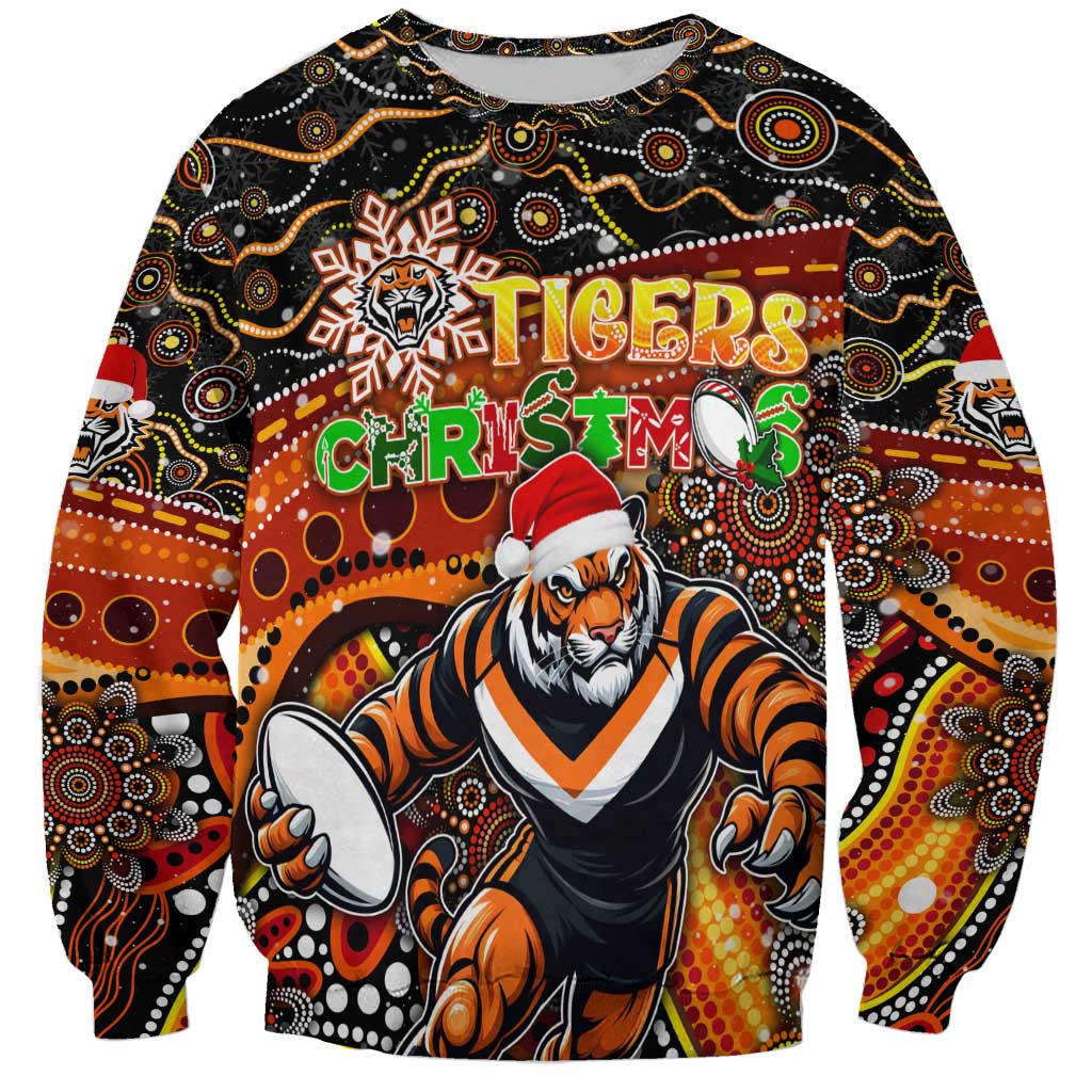 Merry Christmas Wests Tigers Sweatshirt Aboriginal Santa Rugby Mascot - The Tigers