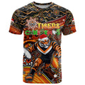 Merry Christmas Wests Tigers T Shirt Aboriginal Santa Rugby Mascot - The Tigers