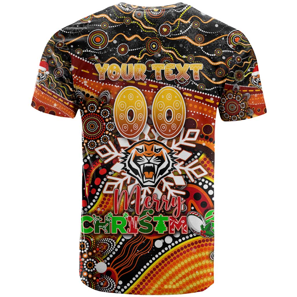 Merry Christmas Wests Tigers T Shirt Aboriginal Santa Rugby Mascot - The Tigers