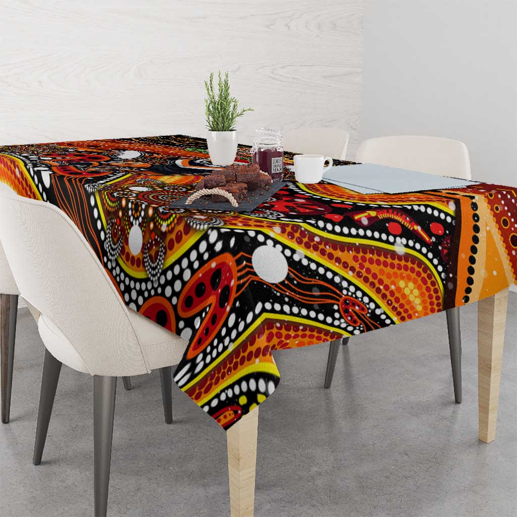 Merry Christmas Wests Tigers Tablecloth Aboriginal Santa Rugby Mascot - The Tigers