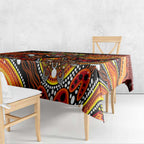 Merry Christmas Wests Tigers Tablecloth Aboriginal Santa Rugby Mascot - The Tigers