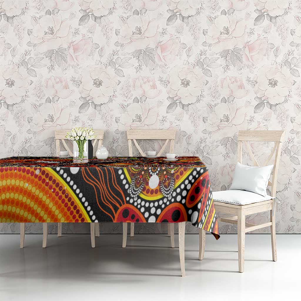 Merry Christmas Wests Tigers Tablecloth Aboriginal Santa Rugby Mascot - The Tigers