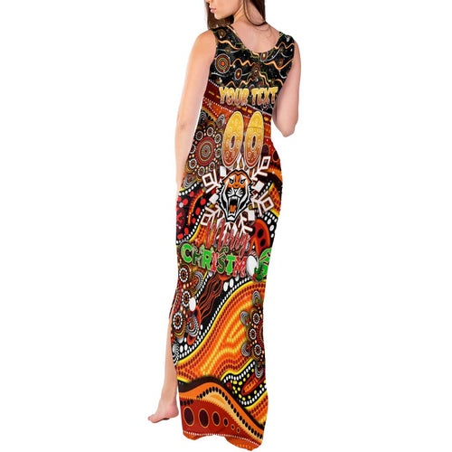 Merry Christmas Wests Tigers Tank Maxi Dress Aboriginal Santa Rugby Mascot - The Tigers